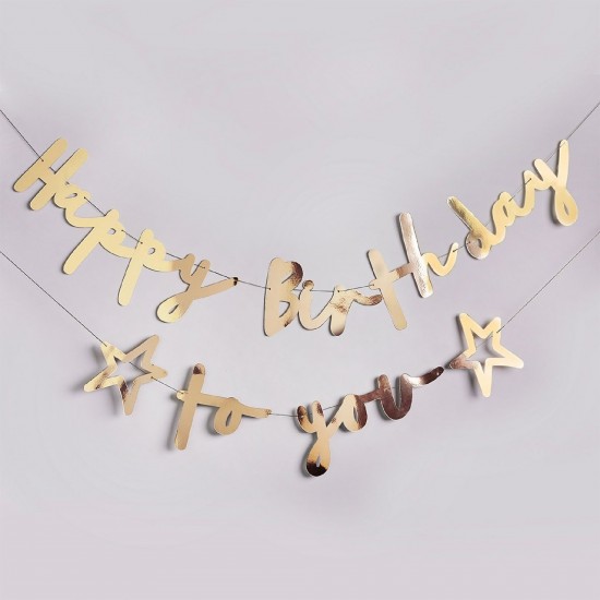 Gold Happy Birthday to you Banner