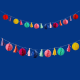 Bright Rainbow Coloured Honeycomb and Tassel Garland 2m