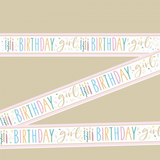 Pastel Birthday Girl Banner