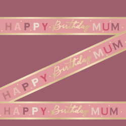 Happy Birthday Mum Foil Banner Happy Birthday Mum Foil Banner