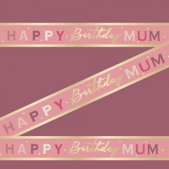 Happy Birthday Mum Foil Banner