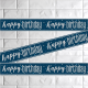 Foil Glitz Blue and Silver Happy Birthday Banner