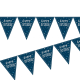 Foil Glitz Blue and Silver Happy Birthday Flag Banner