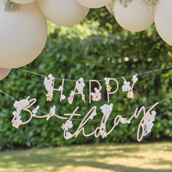 Floral Happy Birthday Bunting