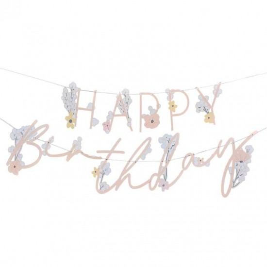 Floral Happy Birthday Bunting