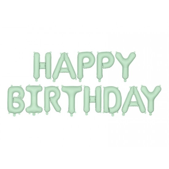 Pastel Green Happy Birthday Balloon Bunting