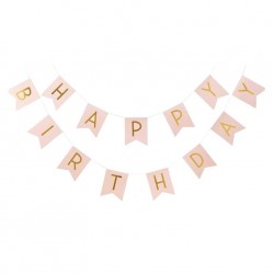 Pink and Gold Foil Happy Birthday Bunting Pink and Gold Foil Happy Birthday Bunting