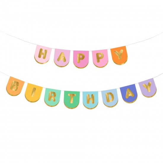 Rainbow Happy Birthday Banner