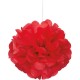 3 Red Pom Pom Balls Paper Puff Hanging Tissue Paper Pom Poms