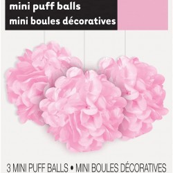 3 Pink Pom Pom Balls Paper Puff Hanging Tissue Paper Pom Poms 3 Pink Pom Pom Balls Paper Puff Hanging Tissue Paper Pom Poms