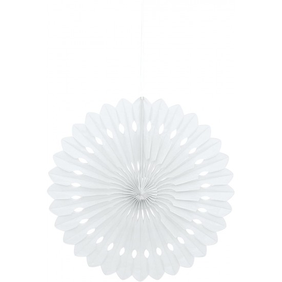 White Decorative Paper Fan, 40.6 cm/16 Inch Tissue paper Fan