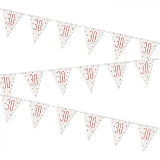 Rose Gold 30th Birthday Bunting