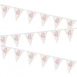 Rose Gold 40th Birthday Bunting