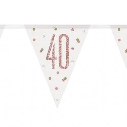 Rose Gold 40th Birthday Bunting Rose Gold 40th Birthday Bunting