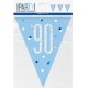 Glitz Blue & Silver 90th Birthday Bunting Banner