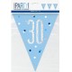 Glitz Blue & Silver 30th Birthday Bunting Banner