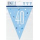 Glitz Blue & Silver 40th Birthday Bunting Banner