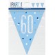 Glitz Blue & Silver 60th Birthday Bunting Banner