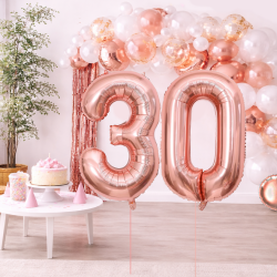 Rose Gold Milestones Birthday Decorations 