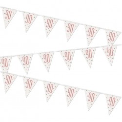 Rose Gold 90th Birthday Bunting Rose Gold 90th Birthday Bunting