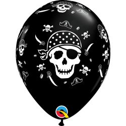 Pirate Skull & Cross Bones Latex Balloons 11 inch
