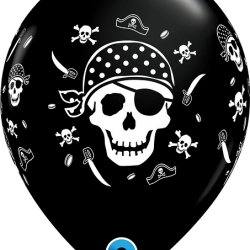 Pirate Skull & Cross Bones Latex Balloons 11 inch