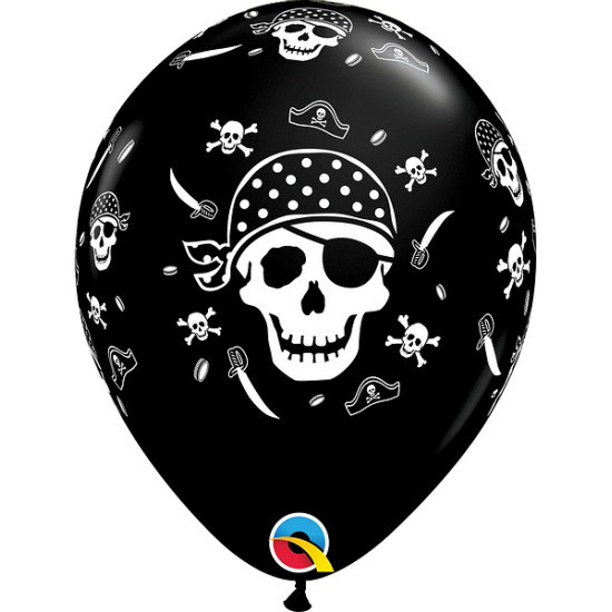 Pirate Skull & Cross Bones Latex Balloons 11 inch