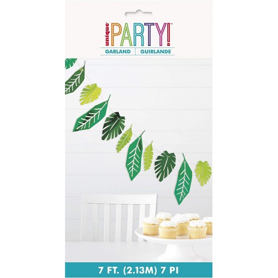 Safari Tropical Foil Palm Leaf Party Banner