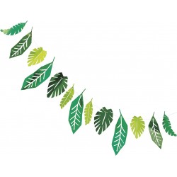 Safari Tropical Foil Palm Leaf Party Banner