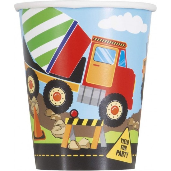 Construction Zone Birthday Party Cups