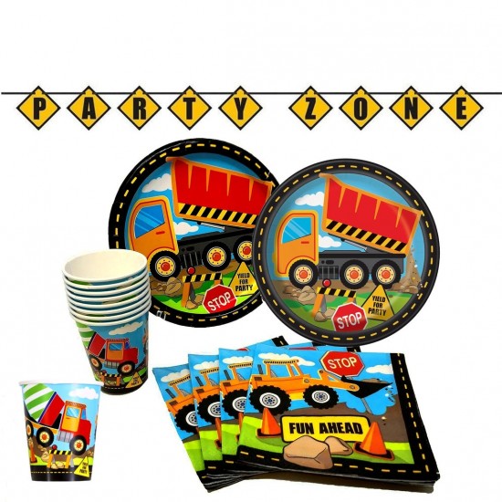 Construction Zone Birthday Party Plates