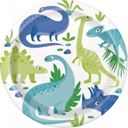 8 Dinosaur Party Plates 23 cm. 8 Dinosaur Party Plates 23 cm.