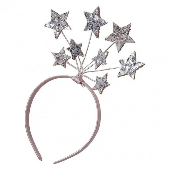 Pink & Silver Sequin Star Headband