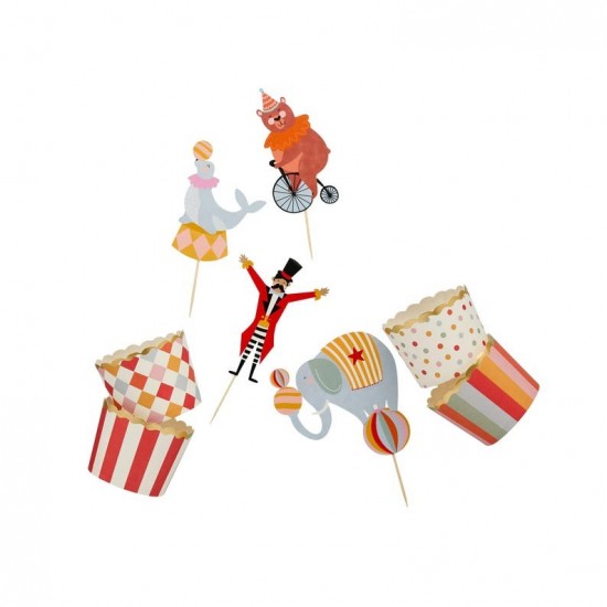 Circus Food Picks and Cupcake Cup Set Circus Food Picks and Cupcake Cup Set