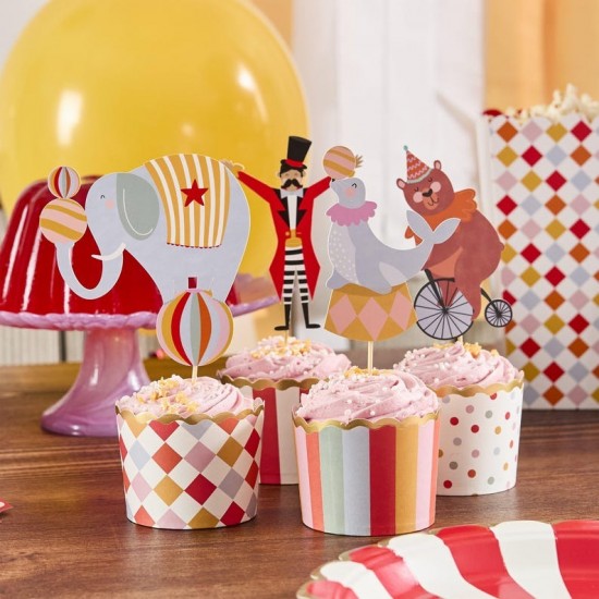 Circus Food Picks and Cupcake Cup Set Circus Food Picks and Cupcake Cup Set