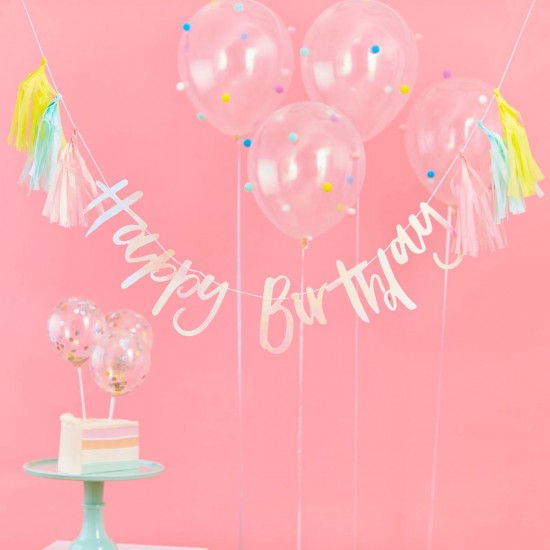 Pink Birthday Bunting Balloons