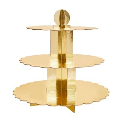 Gold Scallop Edge 3 Tier Cake Stand Gold Scallop Edge 3 Tier Cake Stand