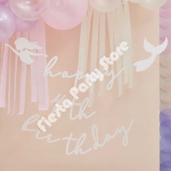 Pastel Birthday Banner Decorations Set - Happy Birthday Party Decor For Women & Girls With Honeycomb Balls