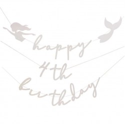 Mermaid Customisable Pink and Iridescent Happy Birthday Bunting Mermaid Customisable Pink and Iridescent Happy Birthday Bunting