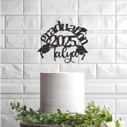 Personalised Custom Glitter Graduation Cake Topper