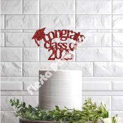Personalised Custom Glitter Graduation Cake Topper