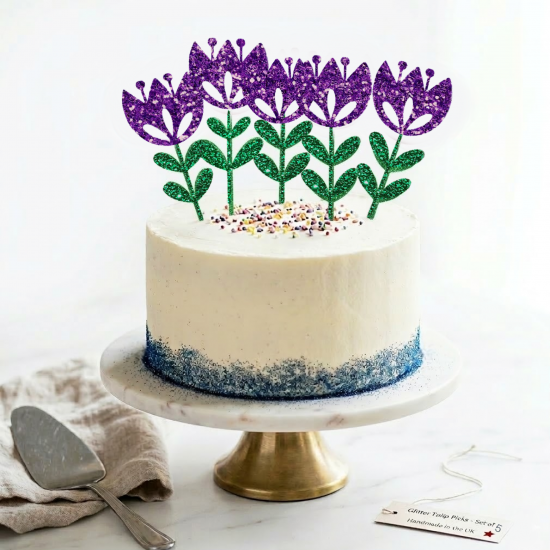 Glitter Tulip Cake Pick