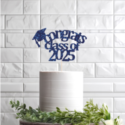 Personalised Custom Glitter Graduation Cake Topper