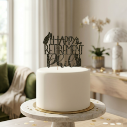 Personalized Happy Retirement Cake Topper