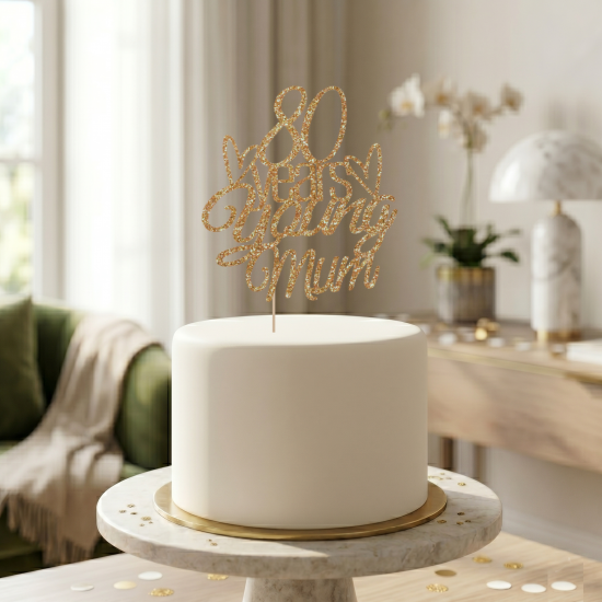 Custom Age Personalized 80 Years Young Mum Cake Topper