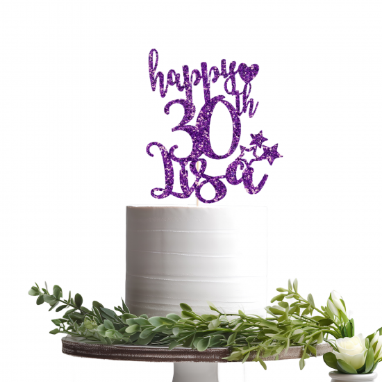 Personalized 30th Birthday Cake Topper