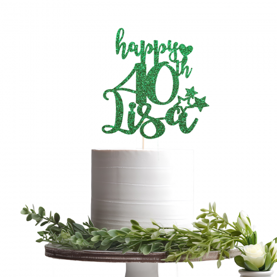 Personalized 40th Birthday Cake Topper