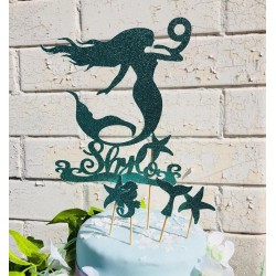 Mermaid Blue Cake Topper Mermaid Blue Cake Topper