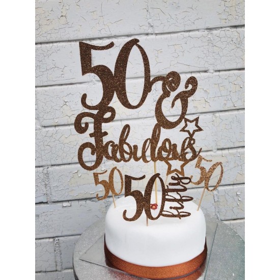 Rose Gold Fabulous Cake Topper