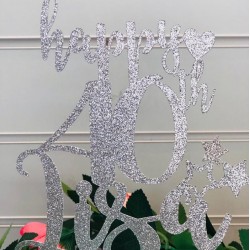 Silver Birthday Cake Topper Silver Birthday Cake Topper